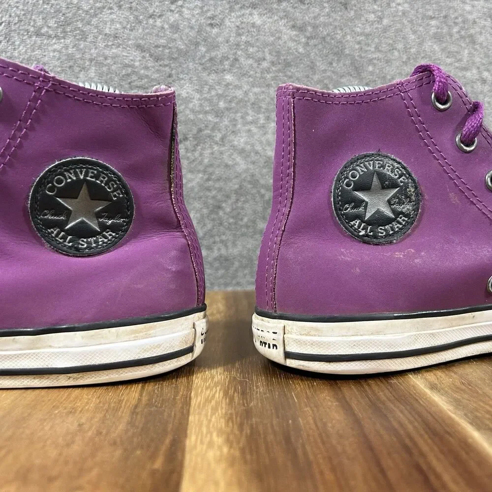 Converse CT All Star 662298C Girls Size 3.5 Graphite Glitter Icon Violet Shoes